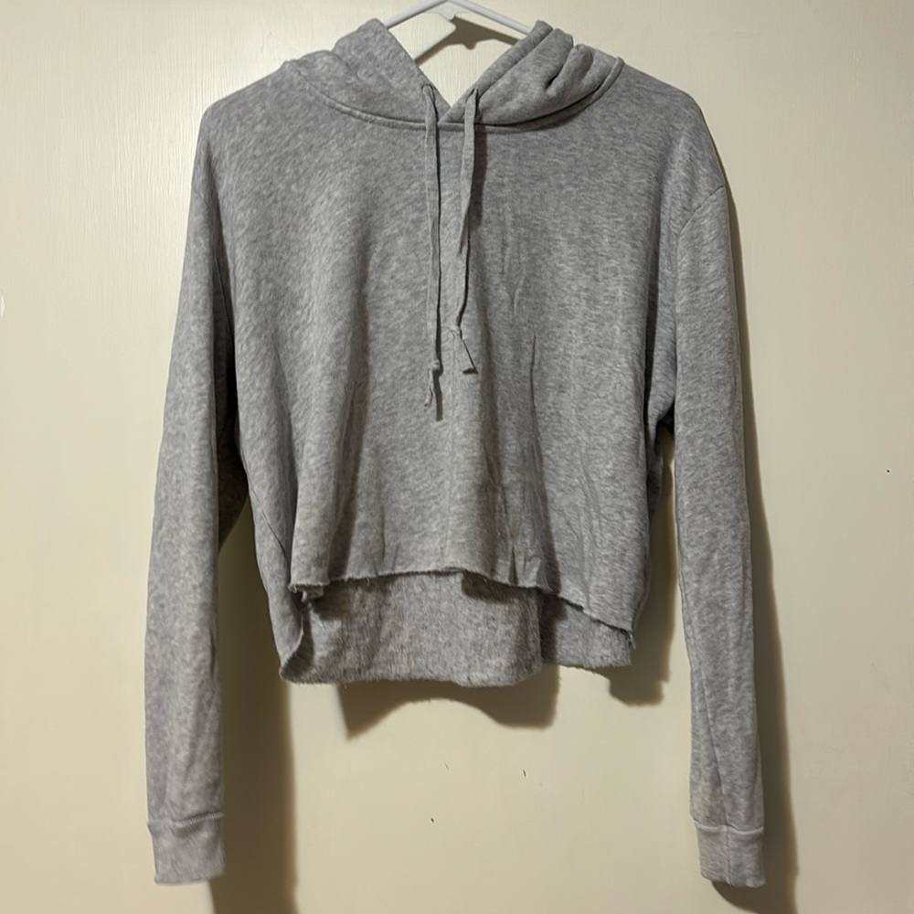 BRANDY MELVILLE- Grey Cropped Sweatshirt